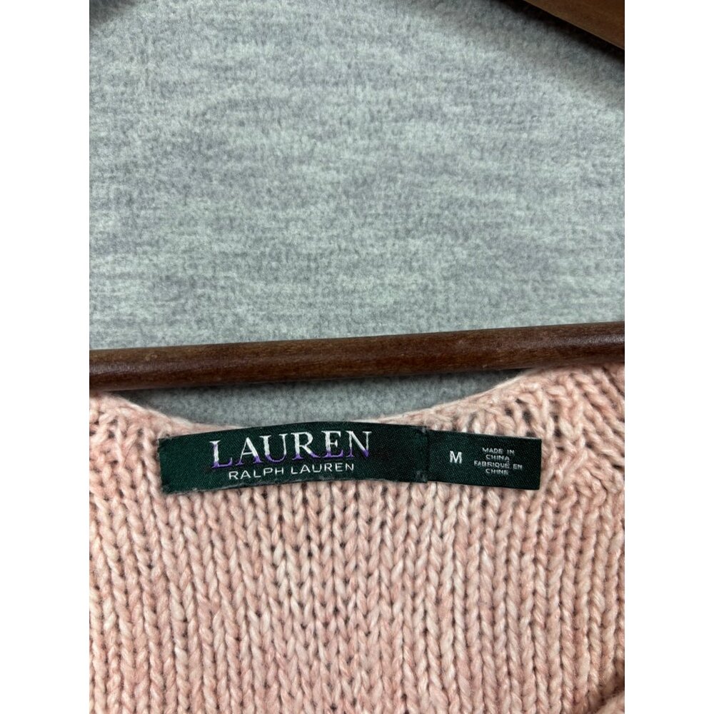 Lauren Ralph Lauren‎ Womens Sweater M Pink Knit Sweater Pullover - Picture 2 of 4